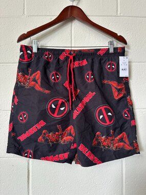 NWT Bioworld Marvel Deadpool Swim Trunks Multiple Sizes